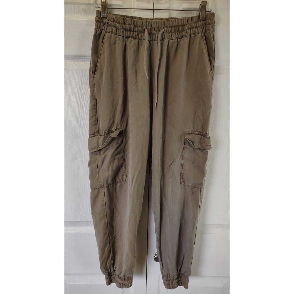 Indigo Rein Tan Drawstring Cargo Jogger Pants Medium